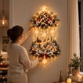 thumbnail image 6 of Light-Up Christmas Scene Wall Decor, Illuminated Christmas Tree & Village Wall Hanging, Cascading Warm Lights, Indoor Holiday Decor, 6 of 7