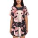 thumbnail image 1 of Fotbe Cute Axolotl Sakura Blossoms Conjunto de Pijama Estampado para Mujer, 2 Piezas, Ropa de Dormir con Camiseta de Manga Corta y Shorts Suaves-Large, 1 of 6