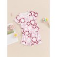 thumbnail image 3 of Suealasg Toddler Girls Clothes 6M 1T 2T 3T Baby Girls 2Pcs Summer Casual Outfits Floral Print Short Sleeve T-Shirts Tops Elastic Waist Shorts Set, 3 of 7