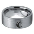 thumbnail image 2 of Tungsten Take Off Space Ship Rocketship Band Ring 8mm Men Women Comfort Fit Gray Flat Cut Brushed Polished, 2 of 4