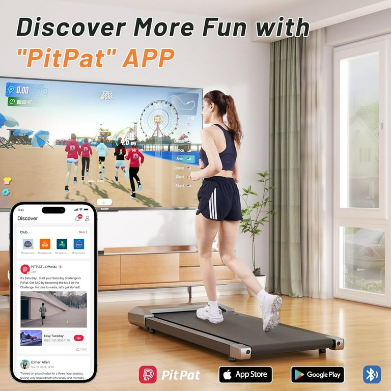 YDZJY Under Desk Treadmill, 2 in 1 Portable Walking Pad with YDZJY Under Desk Treadmill, 2 in 1 Portable Walking Pad with