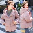 thumbnail image 3 of Chaqueta de algodón corta con capucha informal de estilo coreano de invierno, chaqueta de algodón para mujer, chaqueta de algodón ajustada y gruesa, 3 of 6