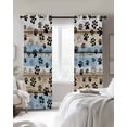 thumbnail image 2 of Blackout Curtains for Bedroom, Blue Dog Paw Print Room Darkening Window Drapes for Living Room, Vintage Farmhouse Rustic Wooden Grain Thermal Insulated Grommet Curtains, 52x90 inch, 2 Panels, 2 of 9