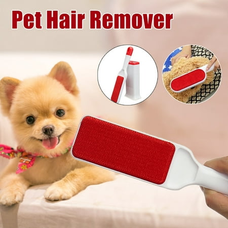 Self-Cleaning Fur & Lint Pet Brush Remover Cleaner Dog & Cat Hair Clothes & Furniture Dust Fluff Fabric Brush (Best Way To Clean Dog Hair Off Furniture)