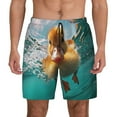thumbnail image 2 of Picia Underwater Swimming Duck pattern Mens Swim Trunks with Compression Liner Stretch Beach Shorts Quick Dry with Zipper Pockets No-Chafing Board Shorts-3X-Large, 2 of 9