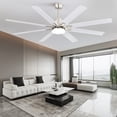 thumbnail image 3 of Sofucor 66-Inch Basic Ceiling Fan with LED Lights, Remote, App, and Voice Control, Indoor Outdoor Farmhouse, 3 of 12