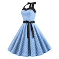 Women Dresses Summer Polka Dot Strapless Waist Slim Vintage Hanging