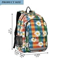 thumbnail image 2 of FORMRS Unisex School Backpack 17" Student Travel Bag with Laptop Compartment, Green Checkered Daisy, 2 of 7