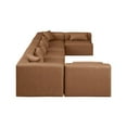 thumbnail image 6 of Meridian Furniture Cube Brown Vegan Leather 7-Pc. U-Shaped Modular Sectional, 6 of 8