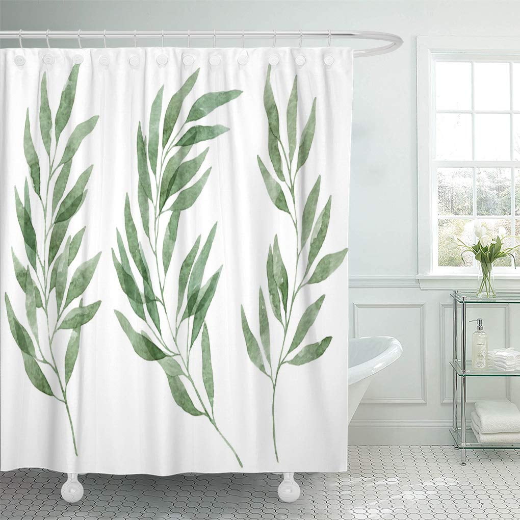 CYNLON Watercolor Eucalyptus Leaves and Branches for Patterns Laurels