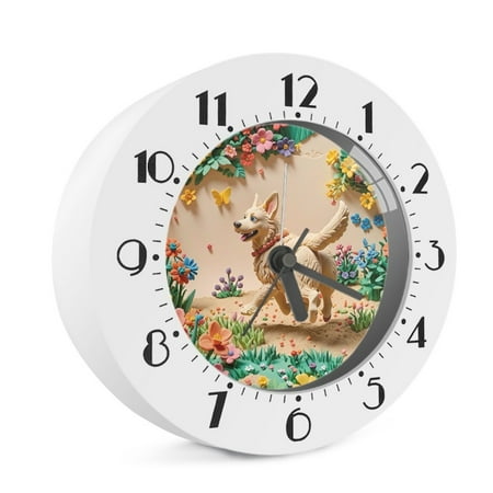 RuiJiao AI Painting Custom Photo Alarm Clock, Silent Non-Ticking Bedside Clock with Modern Geometric Design, Personalized Gift