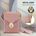 thumbnail image 6 of for Samsung Galaxy Z Flip 4 Case Wallet with Shoulder Strap for Women - Crossbody Lanyard,Zipper Pocket,Credit Card Holder,Shockproof - Metal Buckle Closure Premium PU Leather Case, Rosegold, 6 of 6