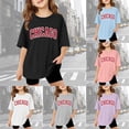 thumbnail image 2 of Girls Back To School T-Shirts Short Sleeve Basic Crewneck Cute Print T-Shirt Casual School Uniform Tops,Light Blue,3-4 Years, 2 of 7