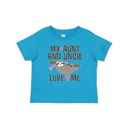 

Inktastic My Aunt and Uncle Love Me Sloth Gift Toddler Toddler Girl T-Shirt