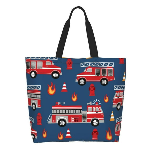 Easygdp Fire Truck 1 Tote Bags for Women,Women Travel Shoulder Bags Handbags，Big Capacity Shopping Work Bag