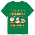 thumbnail image 3 of CONFREE Christmas Girls Short Sleeve Tshirts Crew Neck Santa Claus Graphic Casual Xmas T-Shirt for Kids, 3 of 3