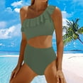 thumbnail image 2 of TANGNADE Bathing Suit for Women One Piece Cutout Swimsuits Shoulder Ruffle Cut Out Swimwear Monokini 2零25 Swimwear, 2 of 4