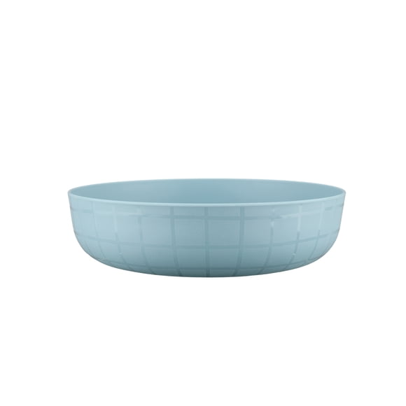 Mainstays Grid Blue Polypropylene Dinner Bowl, 1 Pack, Light Blue