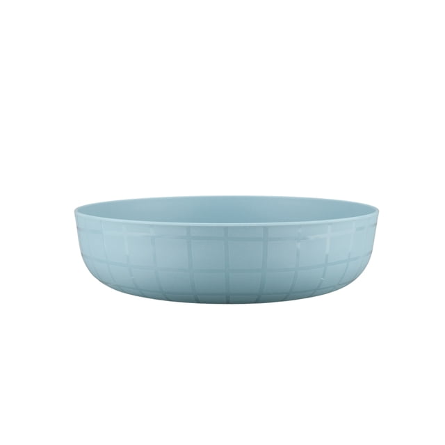 Mainstays Grid Blue Polypropylene Dinner Bowl, 1 Pack, Light Blue