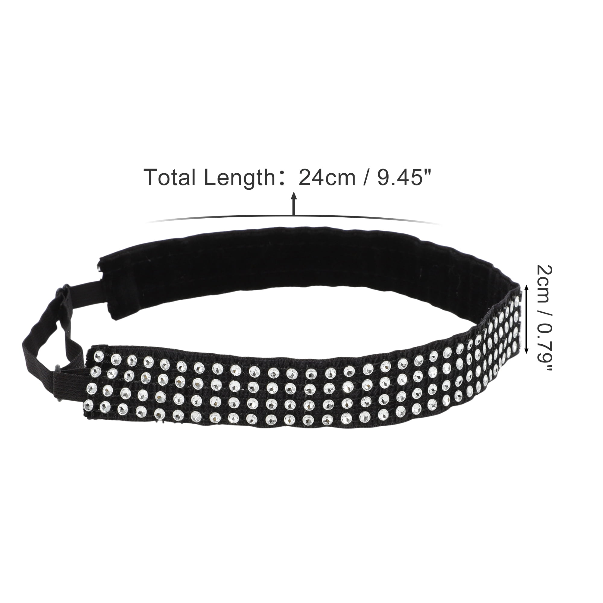 Unique Bargains Adjustable Rhinestone Headbands 1 Pc White