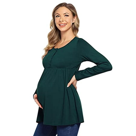 

Maternity Tops Women s Casual Maternity Tunic Tops Nursing Tee Shirt Casual Clothes (S Long+BlackNursing)