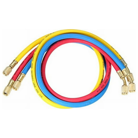 3Pcs 1/4 Sae Universal R12 R22 R502 Manifold Gauge Sets Three Colors Charging Hoses For HVAC Refrigerant