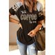 thumbnail image 3 of ABPHQTO Camiseta de manga corta con rayas de leopardo Black Talk COFFEE To Me para mujer, 3 of 5