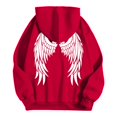 thumbnail image 4 of Women's Hoodies Sweatshirts Graphic Sweatshirt for Women with Long Sleeve Hoodie Tops Preppy Style Casual Pullover for Everyday Wear Red S, 4 of 5