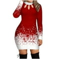 thumbnail image 2 of BLTIBY Christmas Sweatshirt Dress for Women Xmas Print Winter Fall Sexy Casual Soft Sweater Long Sleeve Pullover Dresses Outfits 2024 Trendy Red XXL, 2 of 9
