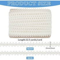 Polyester 22.5Yards White Gimp Braid Trim 1 inch Wave Style Polyester Woven Gimp Trim Embellishment Sewing Basic Trim Decorative Cord Edge for Clothes Sewing Craft Curtains Accessories