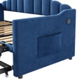 thumbnail image 6 of Bellemave Upholstered Daybed with Pop Up Trundle,Twin to King Extendable Bed with USB & Type-C Charging Port, Velvet Sofa Bed Frame with 2 Side Pockets for Bedroom, Living Room, Guest Room (Blue), 6 of 8