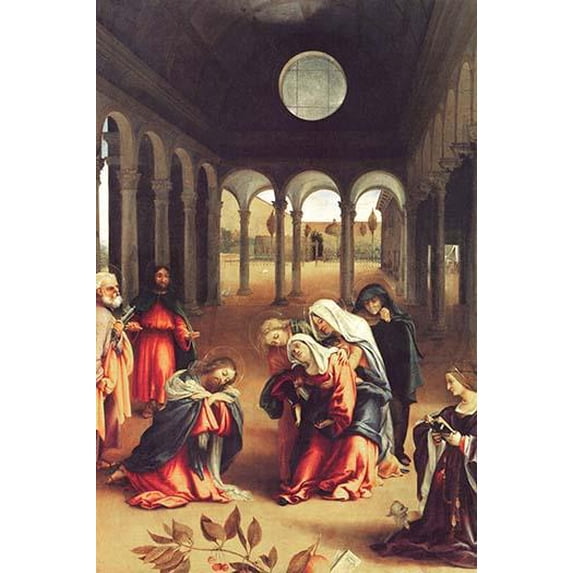 Christ bids farewell to his mother-Fine Art Canvas Print (20" x 30")