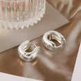 thumbnail image 6 of Lancharmed Silver Plated Womens Earrings,Wide U Shaped Bezel Earring Grandparents Gifts, 6 of 7