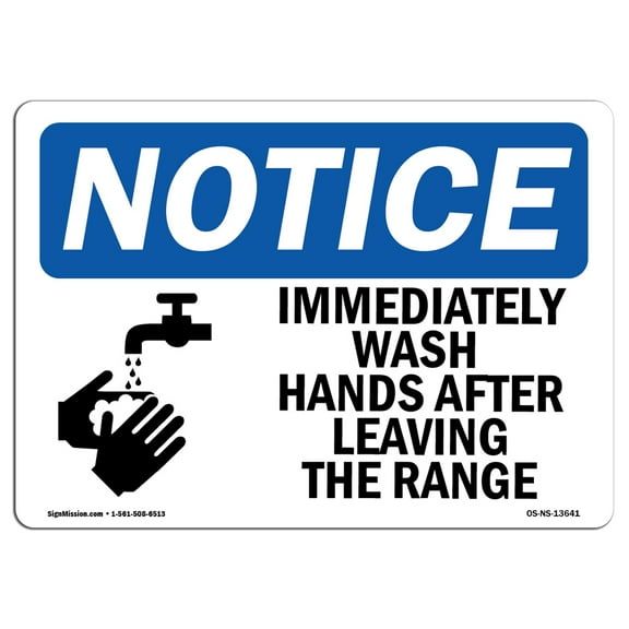 OSHA Notice Sign - Immediately Wash Hands After | Plastic Sign | Protect Your Business, Construction Site, Warehouse & Shop Area |  Made in the USA