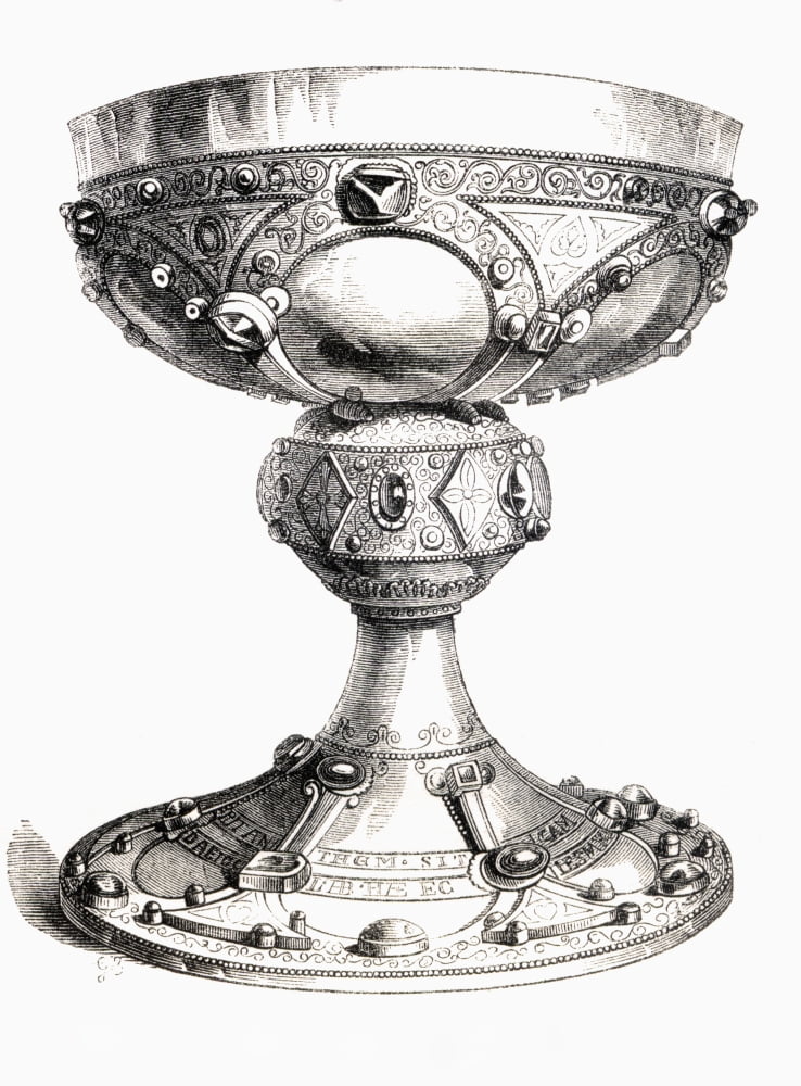 The 12Th Century Chalice Of Saint Remi Or St Remigius Pure Gold Encrusted With Precious Stones From Handbook Of The Arts Of The Middle Ages And Renaissance Published London 1855 Canvas Art - Ken Welsh
