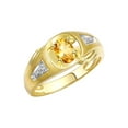 thumbnail image 5 of RYLOS Men's Rings 14K Yellow Gold Rings Classic Designer Style 8X6MM Oval Gemstone & Diamond Ring Citrine November Birthstone Rings For Men Size 13, 5 of 6