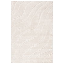 SAFAVIEH Laguna Shag Celinda Solid Area Rug, Cream, 5'1" x 7'6"