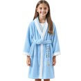 thumbnail image 2 of Bixock Unisex Toddler Robe for Girls Boys Hooded Robe Kids Fleece Bathrobe Children Loungewear Print Cape Absorbent Wearable Indoor Outfit for 0 To 8 Years Fall Winter Sleepwear, 2 of 5