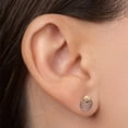 thumbnail image 2 of Aretes de oro 14k GIALLO Broquel Ojo de oro amarillo brillante y oro blanco brillante con circonia, 2 of 4