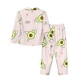 thumbnail image 2 of Bingfone Womens Pajama Sets Avocado Doing Sport Yoga Print,Long Sleeve Loungewear Pajamas Set-Medium, 2 of 9