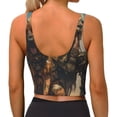 thumbnail image 3 of Lsque desert Man Shepherd Dog Printed Women'S Sports Bra, Compression, Moisture Wicking, High-Impact Sports Bra For Women,Supportive sports bra-Medium, 3 of 9