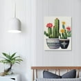 thumbnail image 3 of Jiayy Cactus Wall Art Wall Decor Plants Art Cactus Home Furnishings Cactus Canvas Wall Art Cactus With Red Flowers Painting Tropical Green Plant Prickly Canvas for Home Decorations 16x20 inch, 3 of 4