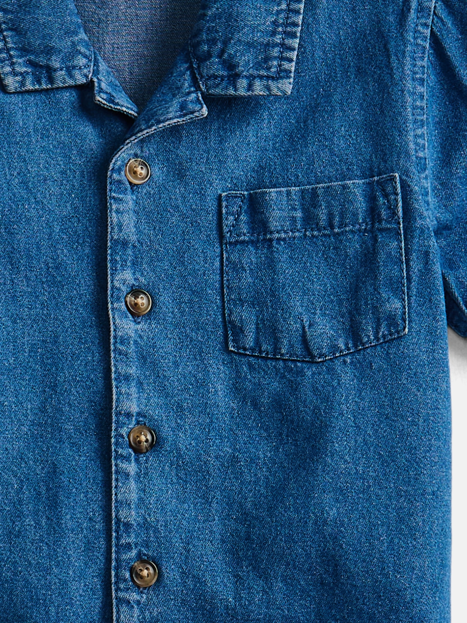 Wonder Nation Toddler Boys Chambray Shirt and Short Set, 2 Piece, Sizes 12M-5T