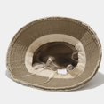 thumbnail image 4 of Kelon Unisex Hollow Denim Fisherman Hat, Washed Texture Breathable Bucket Hat, Casual Solid Sunshade Headwear for Daily Outdoor, One Size Bucket Hats, 4 of 7