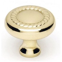 Alno A812-1-PB Rope 1" Cabinet Rope Knob Polished Brass