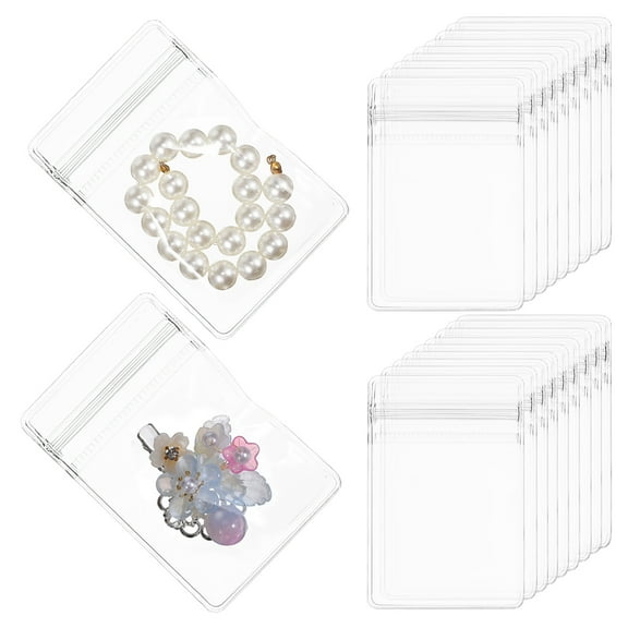 100 Pcs Jewelry Storage Bags Mini Small Clear Plastic Bags for Earrings and Small Business Sealed Packaging
