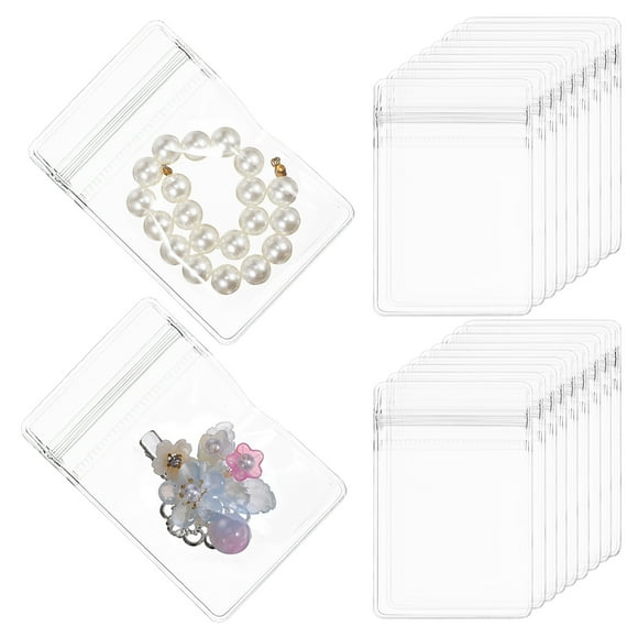 BEADCEST 100Pcs Transparent Jewelry Storage Zip Bags Small Plastic Pouches for Easy Content Identification