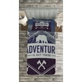 thumbnail image 3 of Ambesonne Adventure Quilted Bedspread Set 2 Pcs, Bear Mountain Logo, Twin Size, Stale Blue, 3 of 3