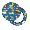 thumbnail image 2 of Disketp Dinosaur on the Beach Vacation Funda Redonda para Taburete, Funda de Cojín para Silla de Bar Suave y Elástica-12 inch, 2 of 7