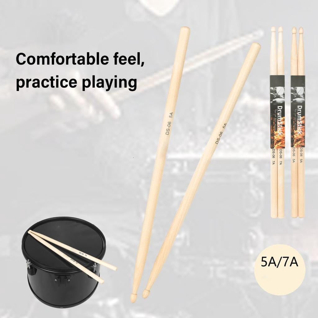 Yihuala 12Pair Maple Wood Drum Stick Nonslip Grip Practical Drumstick Nonslip Light weight Drumsticks for Comfortable Playing